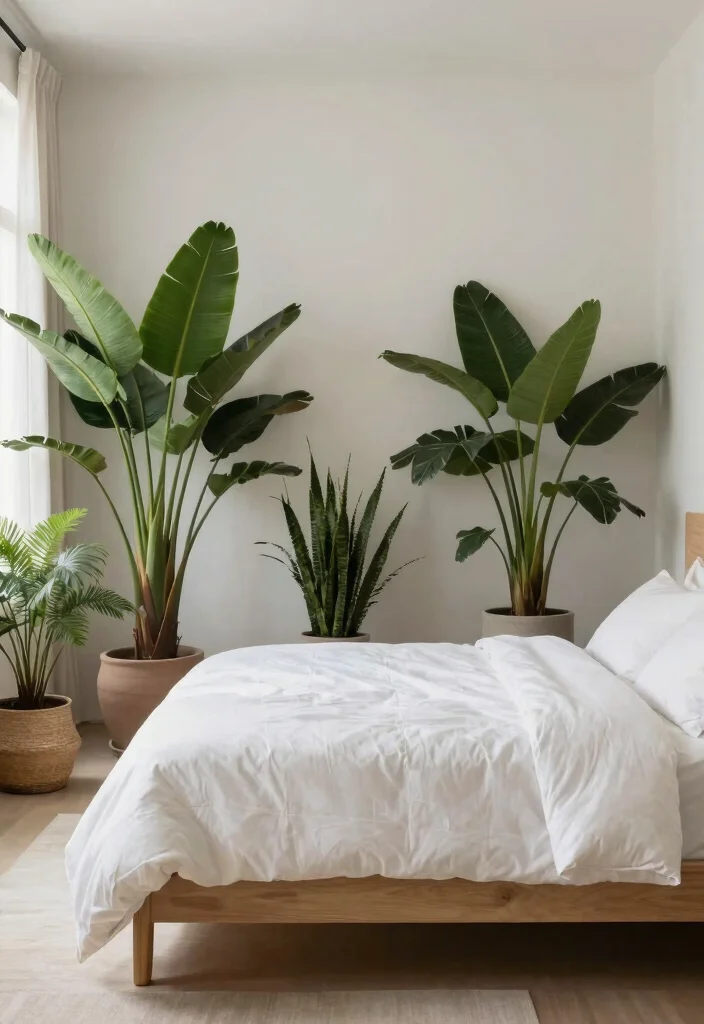 16 No Headboard Ideas That Feel Minimal but Not Empty 12. Potted Plants 0