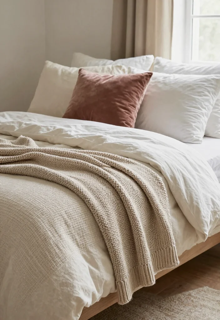 16 No Headboard Ideas That Feel Minimal but Not Empty 14. Layered Fabrics 0