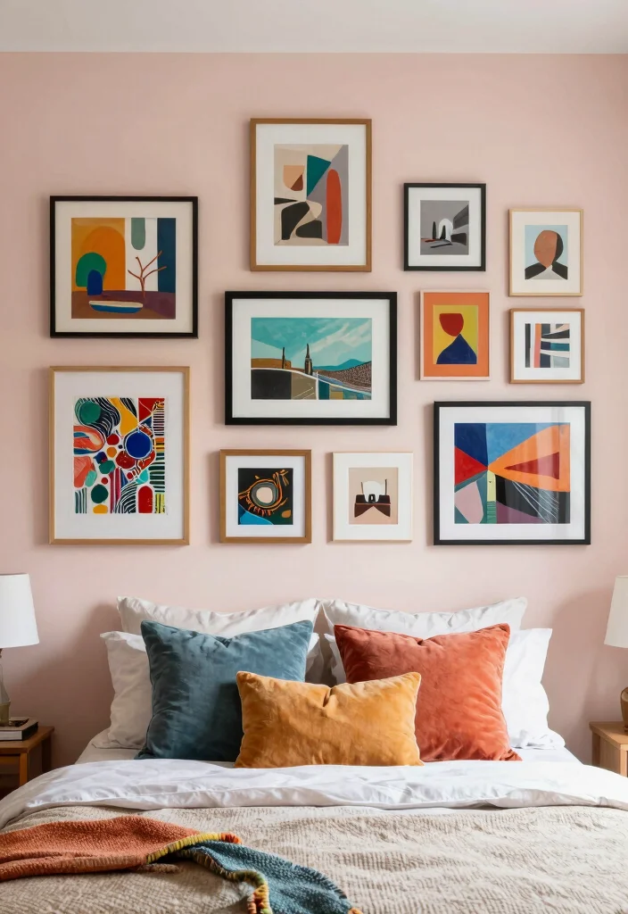 16 No Headboard Ideas That Feel Minimal but Not Empty 2. Gallery Wall 0