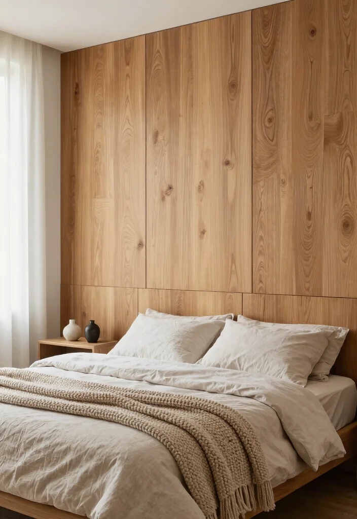 16 No Headboard Ideas That Feel Minimal but Not Empty 3. Textured Wall Panels 0