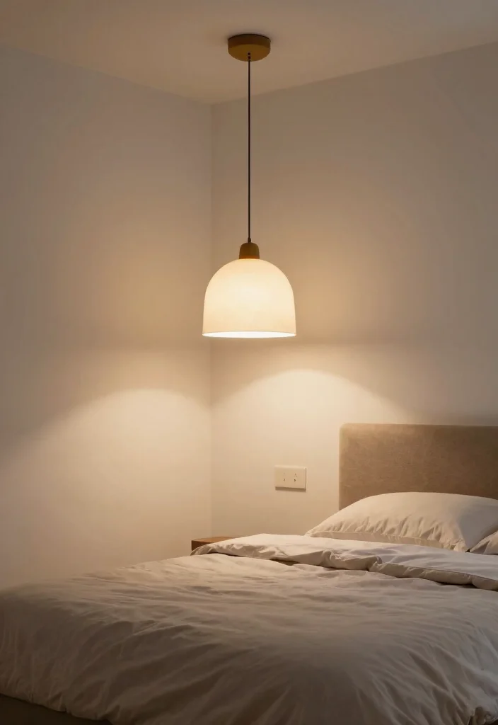 16 No Headboard Ideas That Feel Minimal but Not Empty 6. Creative Lighting Fixtures 0