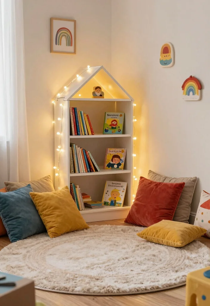 16 Playroom Ideas That Feel Fun Without Feeling Chaotic 6. Cozy Reading Nook 0