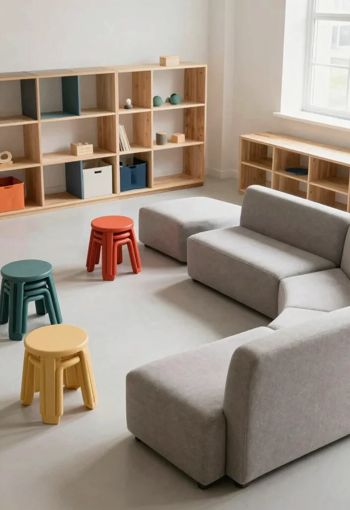 16 Playroom Ideas That Feel Fun Without Feeling Chaotic 9. Modular Furniture 0