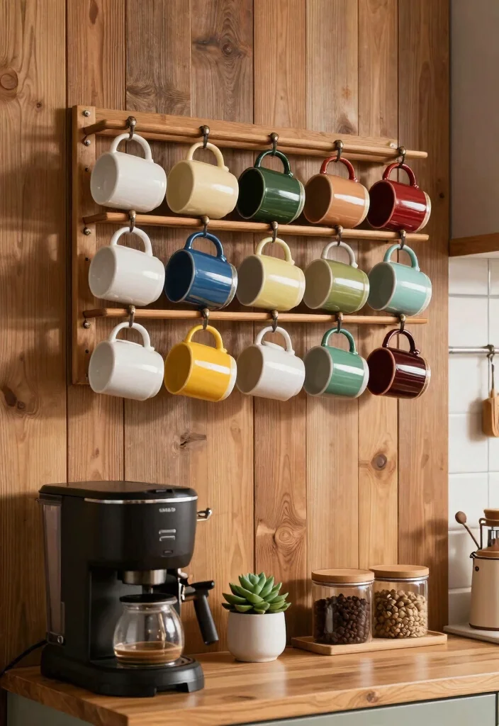 16 Rustic Coffee Bar Ideas That Feel Warm and Collected 42 16 Rustic Coffee Bar Ideas That Feel Warm and Collected 12. Hanging Mug Rack Coffee Bar 0