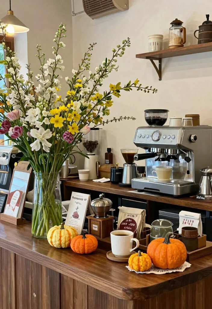 16 Rustic Coffee Bar Ideas That Feel Warm and Collected 66 16 Rustic Coffee Bar Ideas That Feel Warm and Collected 16. Seasonal Decor Coffee Bar 0