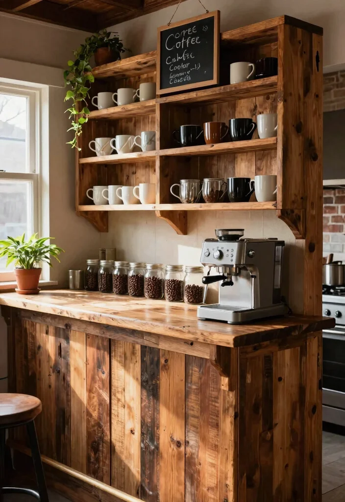 16 Rustic Coffee Bar Ideas That Feel Warm and Collected 2 16 Rustic Coffee Bar Ideas That Feel Warm and Collected 2. Barn Wood Coffee Bar 0