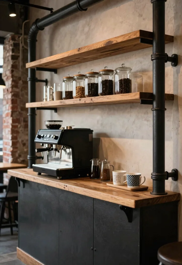 16 Rustic Coffee Bar Ideas That Feel Warm and Collected 24 16 Rustic Coffee Bar Ideas That Feel Warm and Collected 4. Industrial Pipe Coffee Bar 0