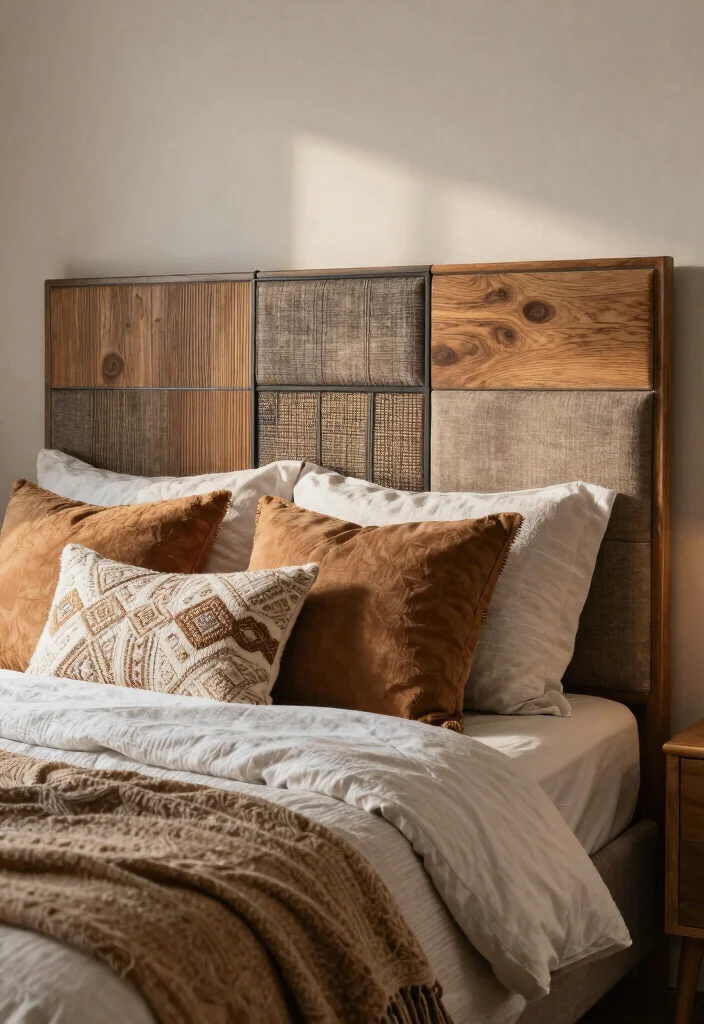 16 Unique Headboard Ideas That Feel Custom and High End 15. Layered Textures 0