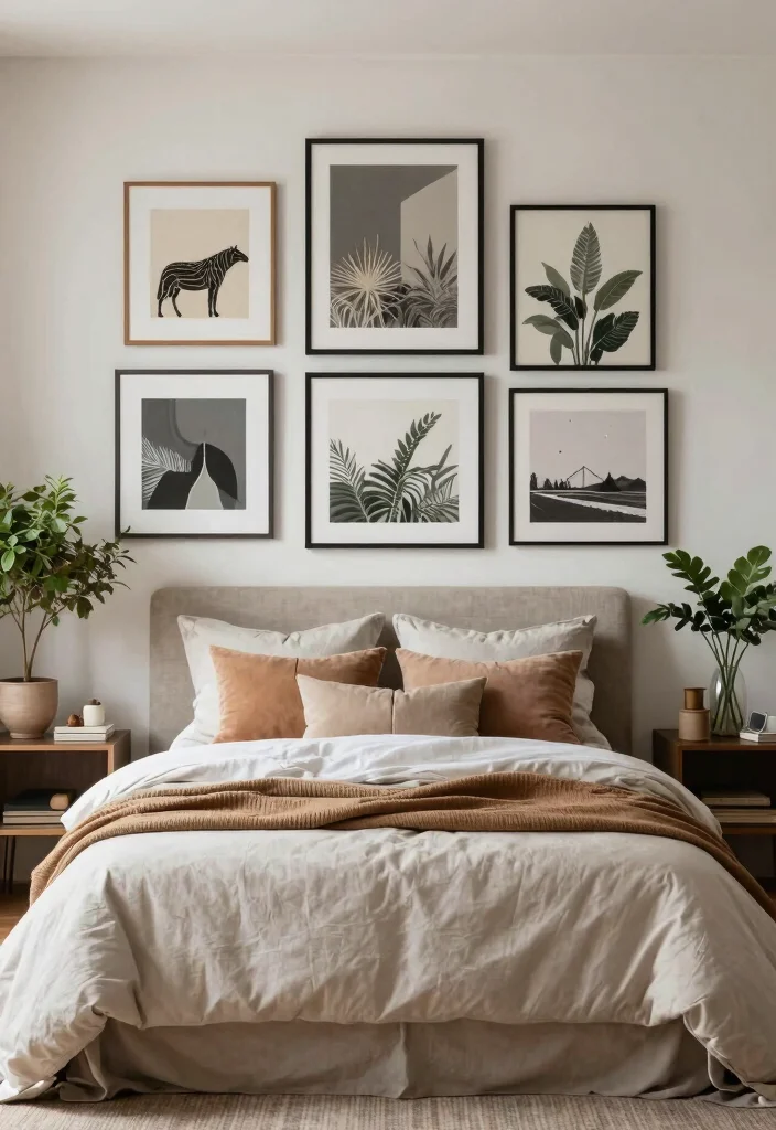 16 Unique Headboard Ideas That Feel Custom and High End 16. Personalize with Art 0