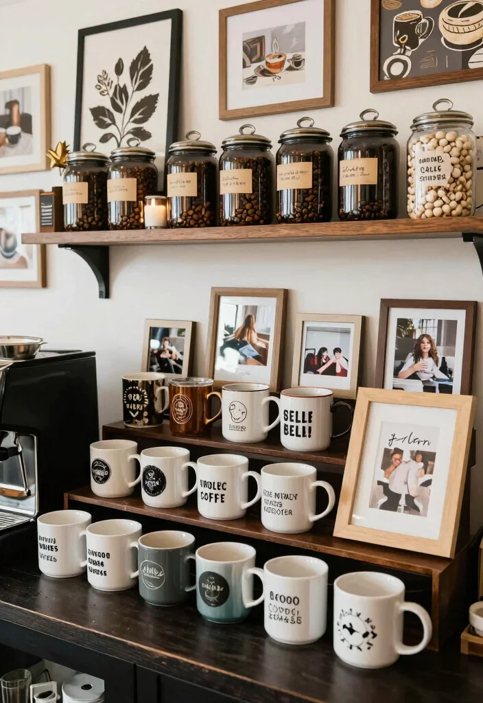 18 Coffee Bar Ideas for Home That Feel Like a Boutique Cafe 10. Personalized Coffee Station 0
