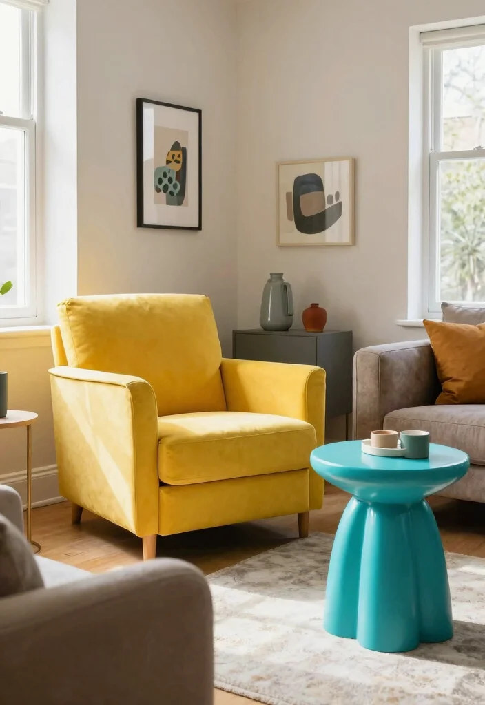 18 Colorful Living Room Decor Ideas That Feel Bold but Tasteful 60 18 Colorful Living Room Decor Ideas That Feel Bold but Tasteful 10. Accent Furniture in Bright Colors 0