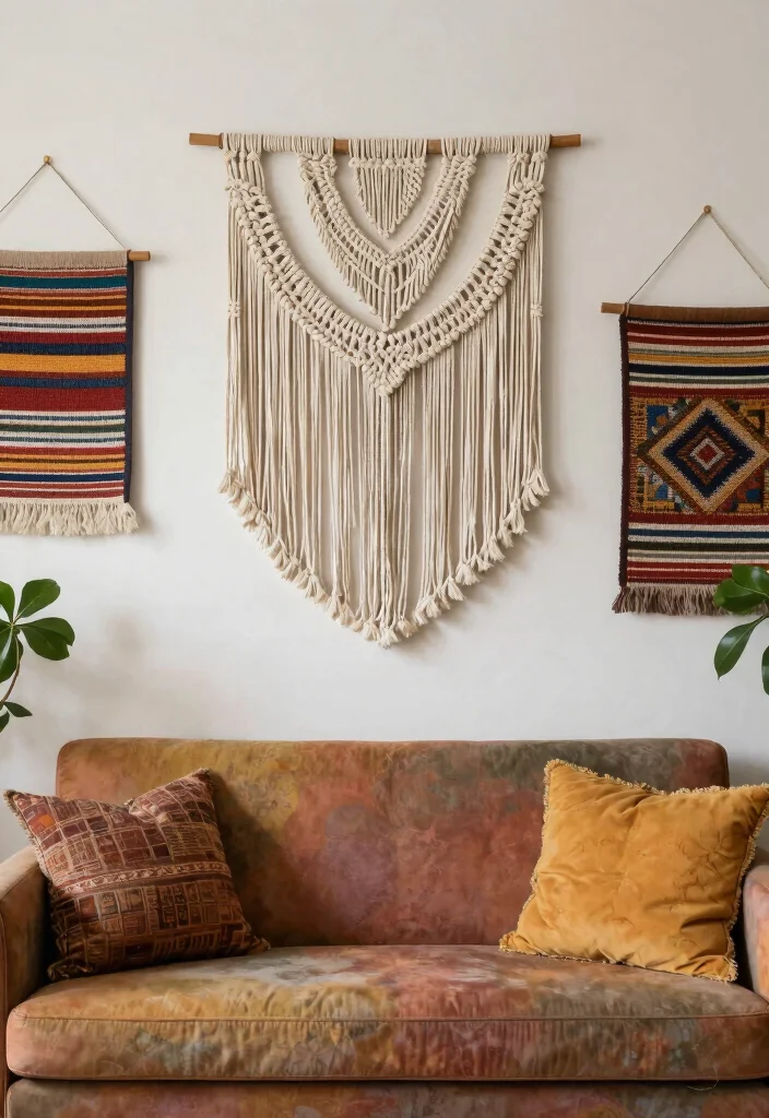 18 Colorful Living Room Decor Ideas That Feel Bold but Tasteful 62 18 Colorful Living Room Decor Ideas That Feel Bold but Tasteful 12. Textured Wall Hangings 0