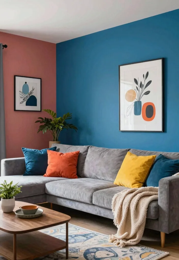 18 Colorful Living Room Decor Ideas That Feel Bold but Tasteful 67 18 Colorful Living Room Decor Ideas That Feel Bold but Tasteful 17. Creative Color Blocking 0