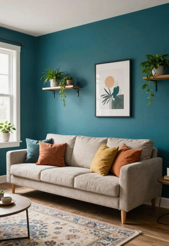 18 Colorful Living Room Decor Ideas That Feel Bold but Tasteful 13 18 Colorful Living Room Decor Ideas That Feel Bold but Tasteful 3. Accent Walls to Define Your Space 0