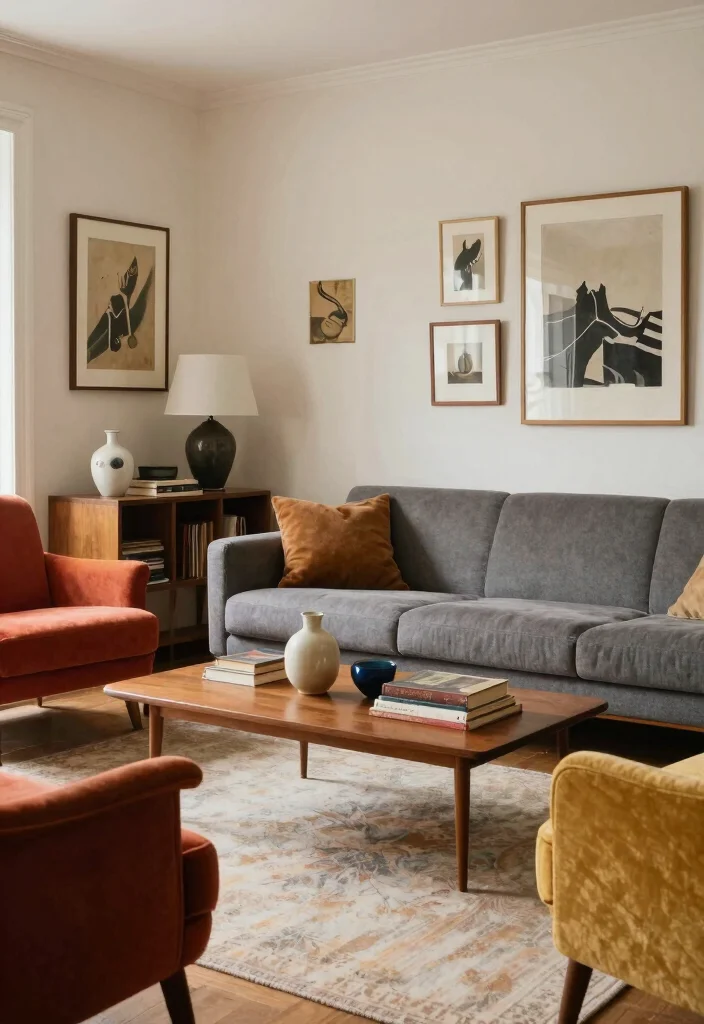 18 Colorful Living Room Decor Ideas That Feel Bold but Tasteful 14 18 Colorful Living Room Decor Ideas That Feel Bold but Tasteful 4. Vintage Finds with a Modern Twist 0