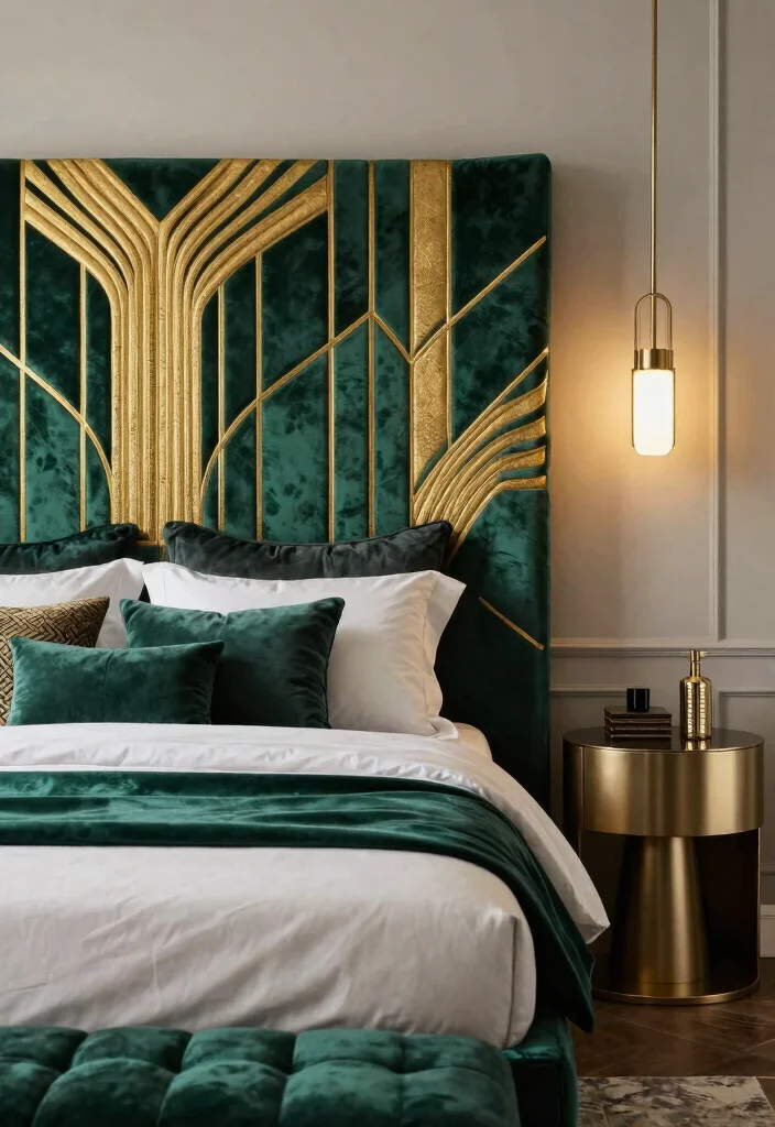 18 Headboard Design Ideas That Make the Bed the Star 35 18 Headboard Design Ideas That Make the Bed the Star 5. Bold Art Deco Styles 0