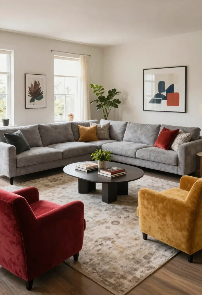 18 Long Rectangle Living Room Layout Ideas: Furniture Arrangement 14 18 Long Rectangle Living Room Layout Ideas Furniture Arrangement 4. Sectional Sofas with Accent Chairs 0